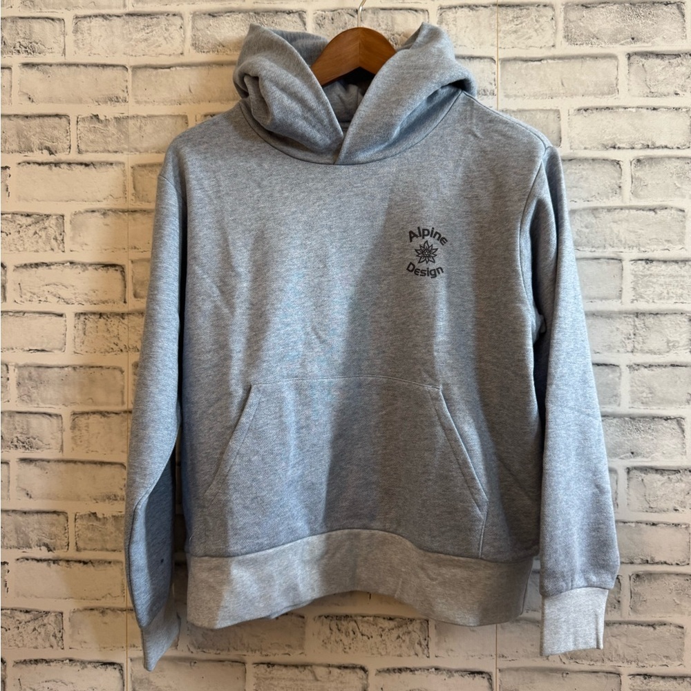 NWT! Women’s Alpine Design buttery soft light blue heather hooded sweatshirt M - Picture 1 of 4